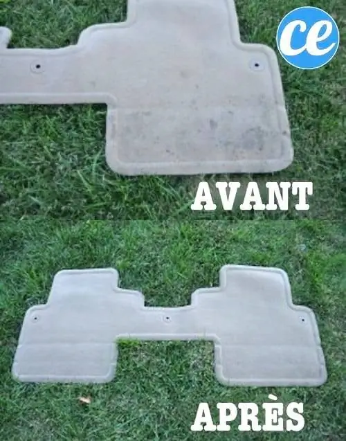 Автомобильные коврики до и после чистки пятновыводителем для салона автомобиля в домашних условиях.