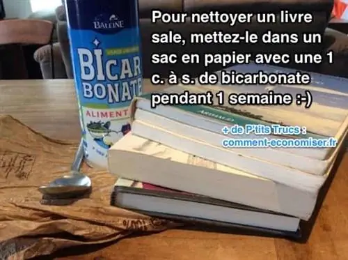 Используйте пищевую соду, чтобы легко освежить грязную книгу