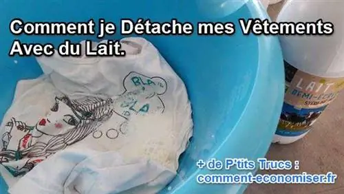 белая футболка, смоченная в молоке для удаления пятен