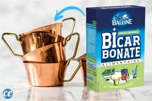 блестящая медная кастрюля благодаря пищевой соде