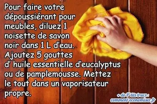 Рецепт домашнего средства для удаления пыли с мебели