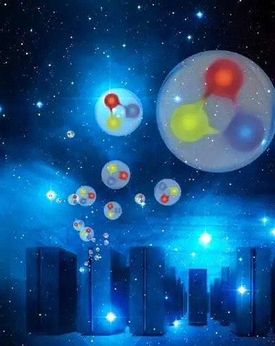 Исследователь &8222;взвешивание“ строительные блоки материи