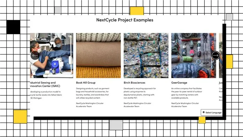 Скриншот примеров проекта NextCycle