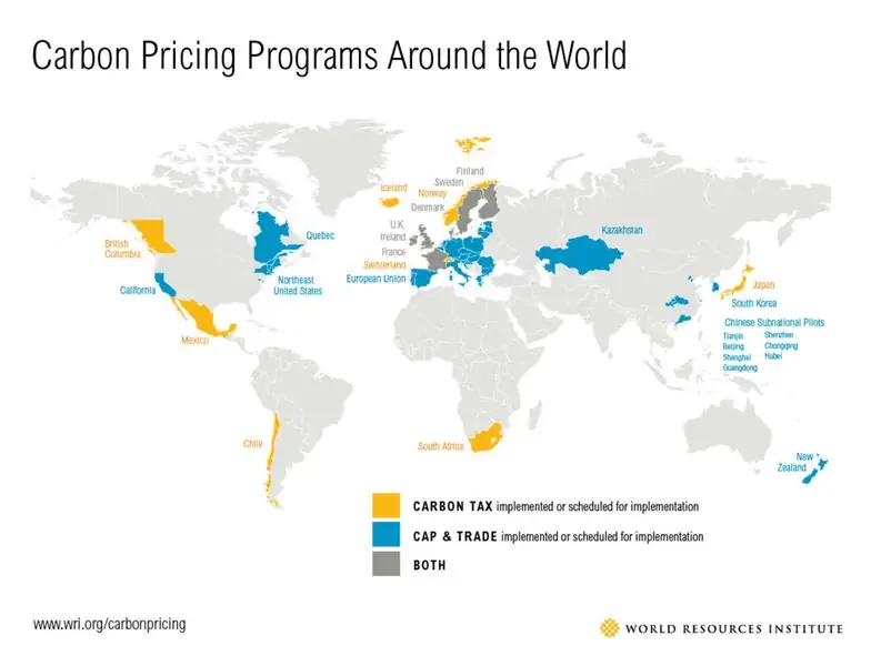 цены на углерод по всему миру