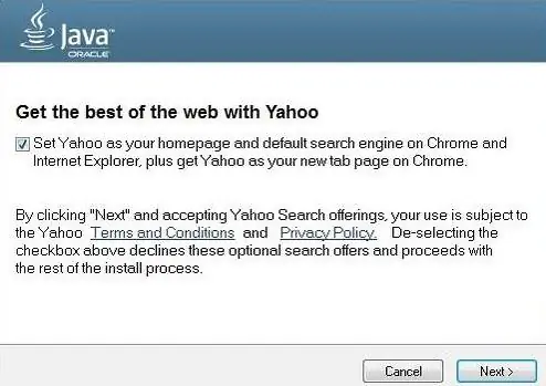 Oracle начинает продвигать Yahoo вместо Ask Toolbar с установками Java