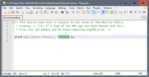 Firefox стабилен до esr