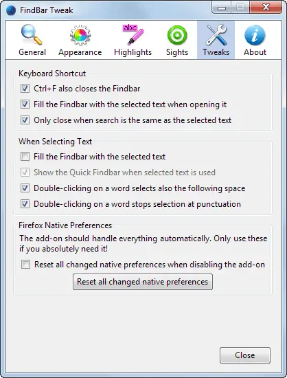 файрфокс найти твики