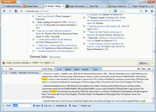 Hugo: самое продвинутое расширение Firefox для поиска по всем вкладкам