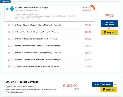 Стоимость Wondershare Drfone