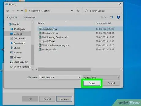 Запустите Visual Basic Script Step 6