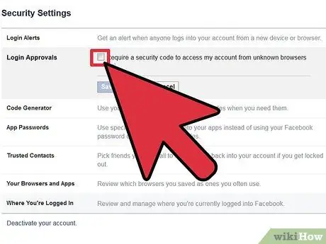 Измените настройки безопасности на Facebook Шаг 5 Измените настройки безопасности на Facebook Шаг 5
