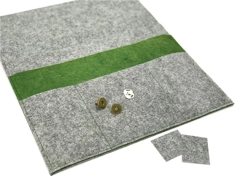 Прикрепите одну часть магнитной застежки к карману