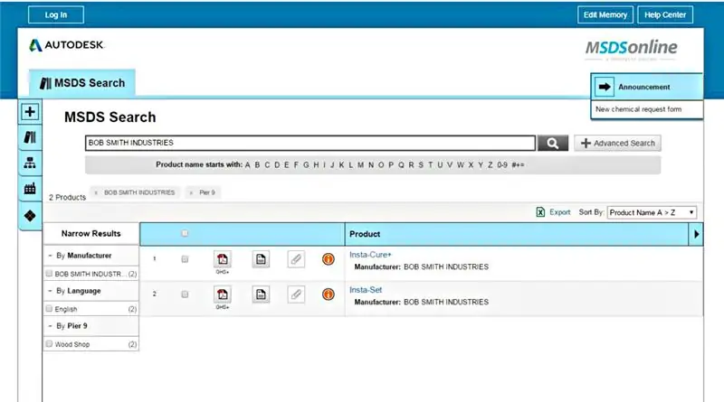 Поиск на веб-сайте MSDS в Интернете Поиск на веб-сайте MSDS в Интернете