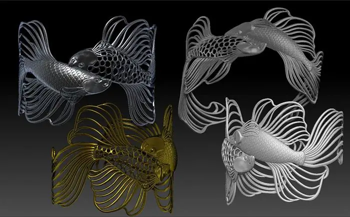 Браслеты-манжеты с рыбками Paul Liaw Phothoshop 3D Design Браслеты-манжеты с рыбками Paul Liaw Phothoshop 3D Design