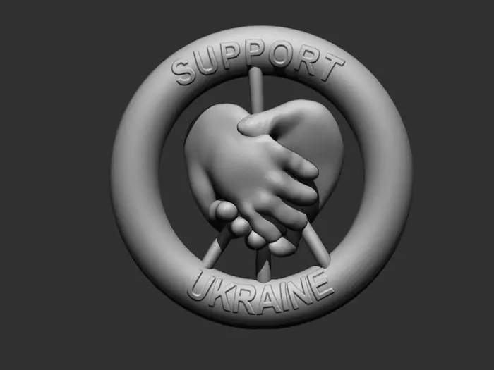 3D печать значок поддержки украины 3d модель 3D печать значок поддержки украины 3d модель
