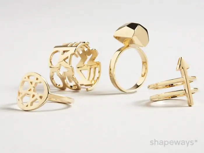 Золотые кольца с 3D-печатью shapeways Золотые кольца с 3D-печатью shapeways