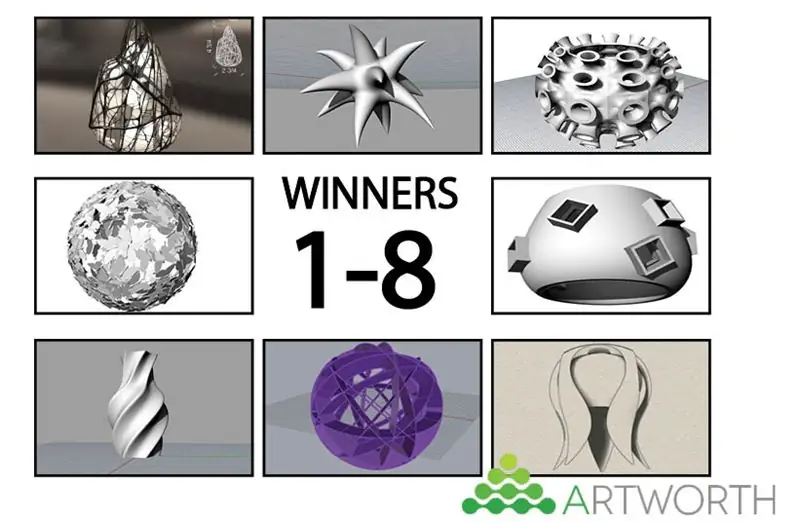 Победители Artworth 1-8 3D-печатное освещение Победители Artworth 1-8 3D-печатное освещение