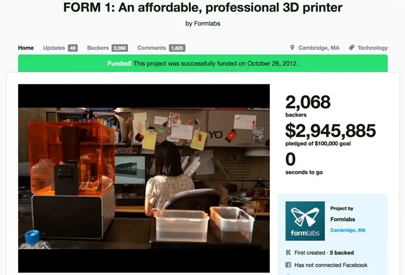 3D-принтер formlabs form 1 на кикстартере 3D-принтер formlabs form 1 на кикстартере