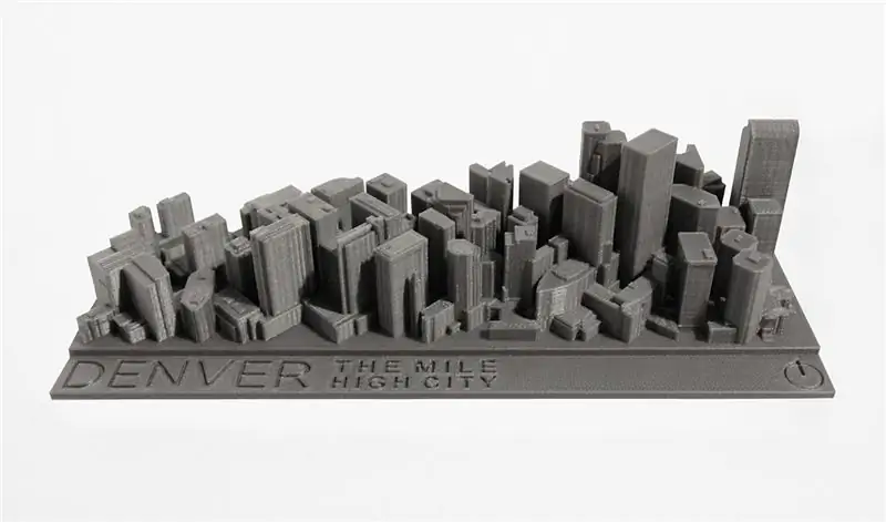 Денвер 3D печатный горизонт спереди Денвер 3D печатный горизонт спереди