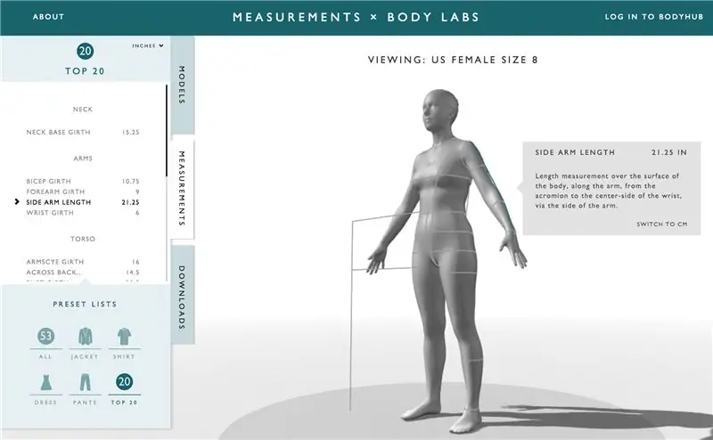Body Labs Измерения 3d