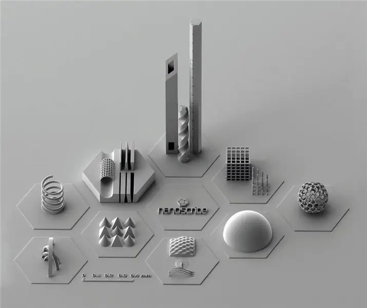 Ряд наноразмерных образцов от Nanoscribe.