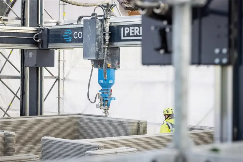 3D-принтер COBOD BOD2 в действии.