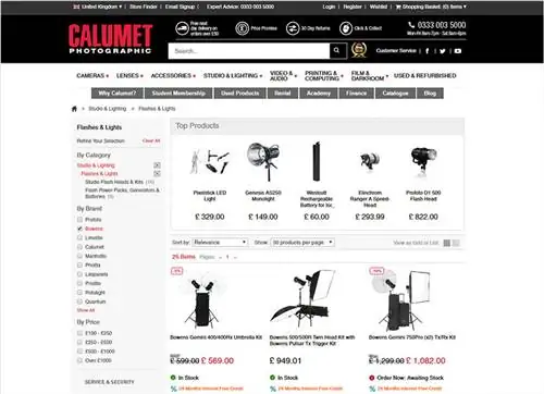 веб-сайт Calumet