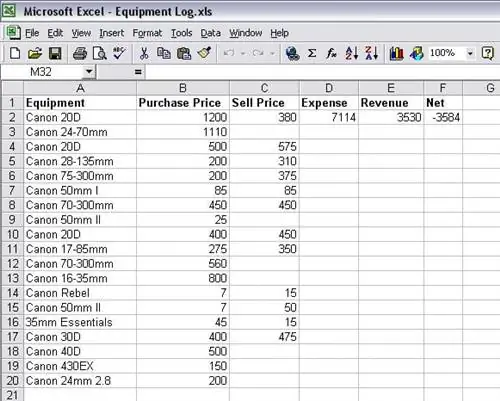 журнал оборудования