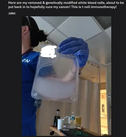 Redditor публикует сумку с белыми вещами, которые вылечат ее рак, вот что внутри