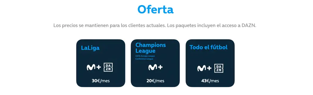 Цены на футбол Movistar