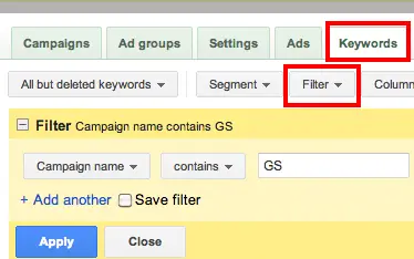 Фильтр ключевых слов