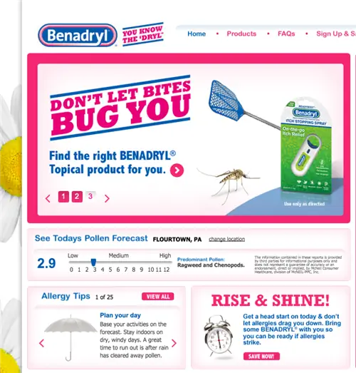 целевая страница бенадрил