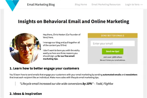 страница-подписки на выделенный блог