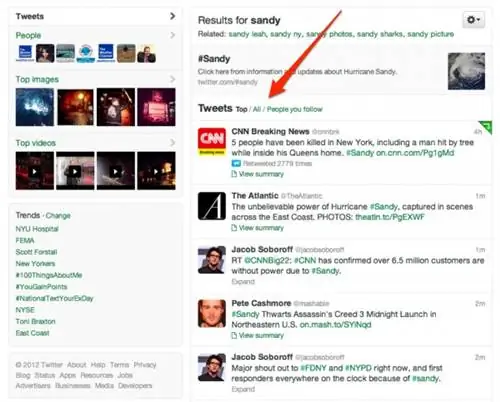 Поиск в Твиттере Сэнди 600x482