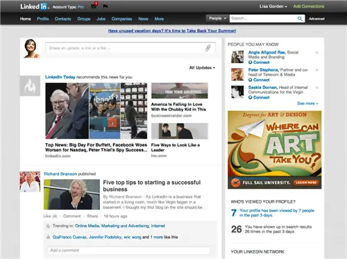 Теперь вы можете следить за влиятельными лицами LinkedIn, подключение не требуется
