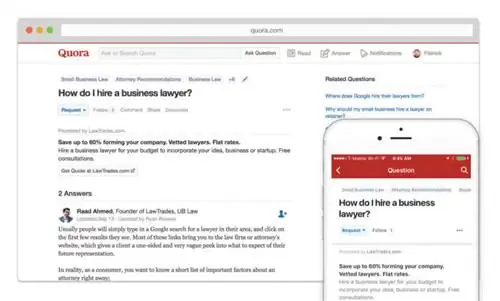 Quora Ads для настольных компьютеров и мобильных устройств, 800x482