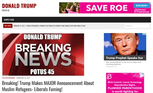 Donaldtrumppotus45 Пример страницы Pphood Viruspopups 800x490