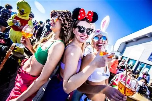 Катание на лыжах или вечеринка? Катание на лыжах и вечеринки