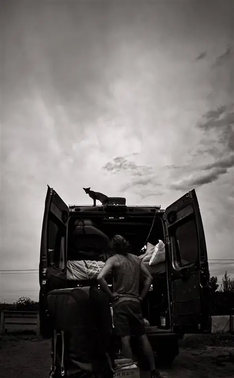 фургон на крыше для кошек