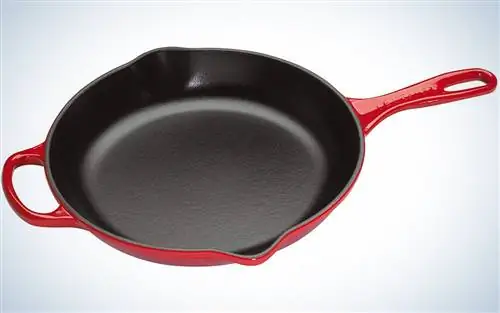 Фирменная круглая эмалированная чугунная сковорода Le Creuset