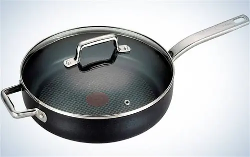 T-fal B36282 Кастрюля для повседневного использования с антипригарным покрытием и эргономичными ручками для охлаждения, 12 дюймов, черный