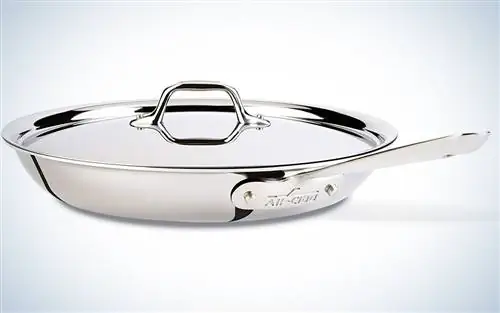 All-Clad D3 Посуда из нержавеющей стали, 12-дюймовая сковорода с крышкой