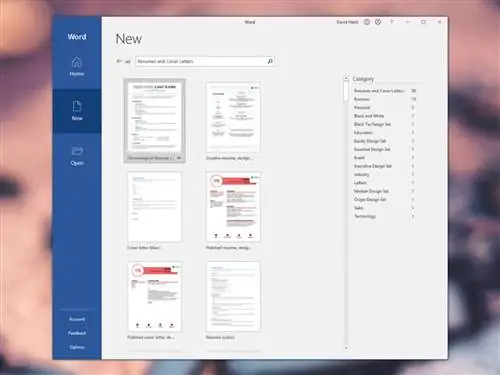 Конструктор резюме Microsoft Word
