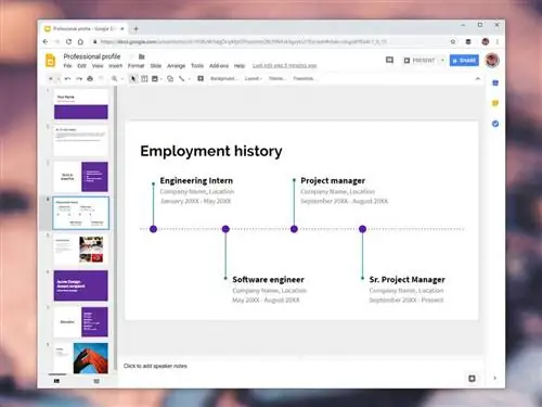 Конструктор резюме Google Slides