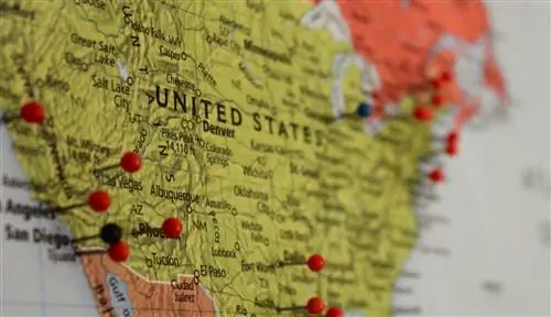 Карта США с булавками