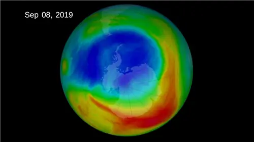 Спутниковые снимки НАСА дыры в озоновом слое в 2019 году. Спутниковые снимки НАСА дыры в озоновом слое в 2019 году.
