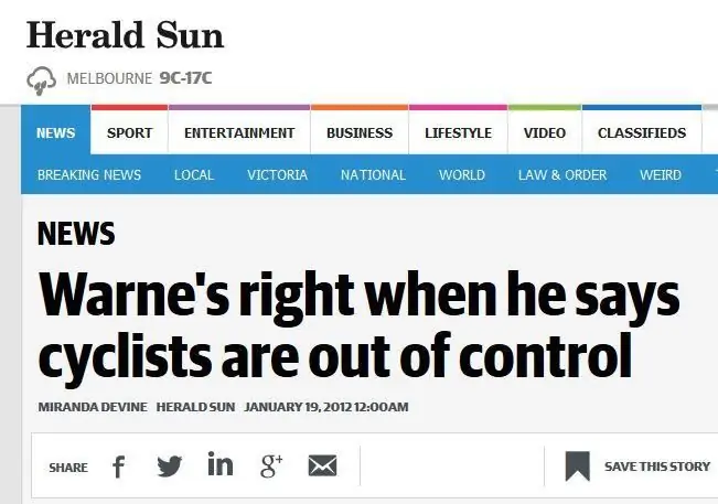 Австралийское исследование обвиняет враждебное освещение в СМИ в усилении преследований велосипедистов