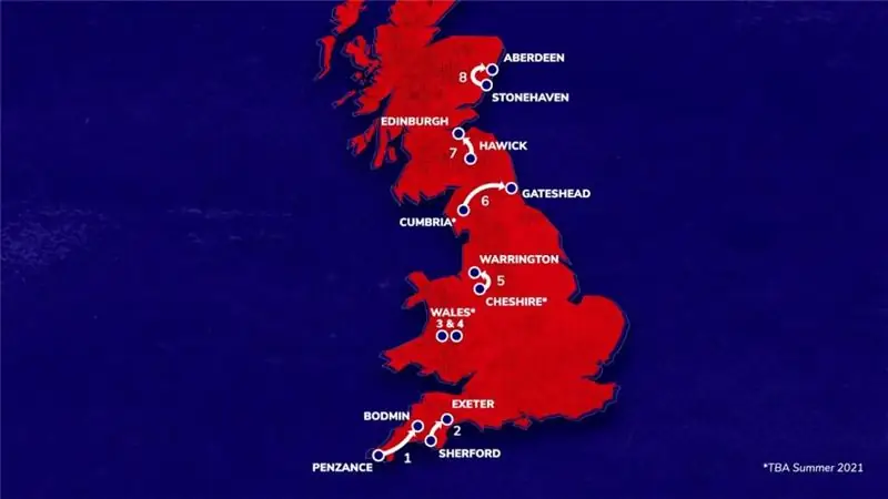 Города сцены в Англии и Шотландии объявлены для сентябрьского тура по Британии
