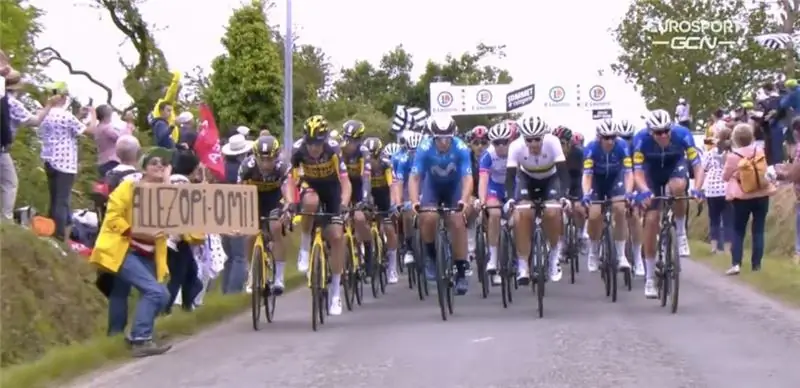 Зритель, размахивающий плакатами, который стал причиной крупной аварии на Тур де Франс, арестован