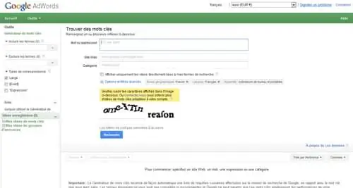 Google Adwords: инструмент подсказки ключевых слов